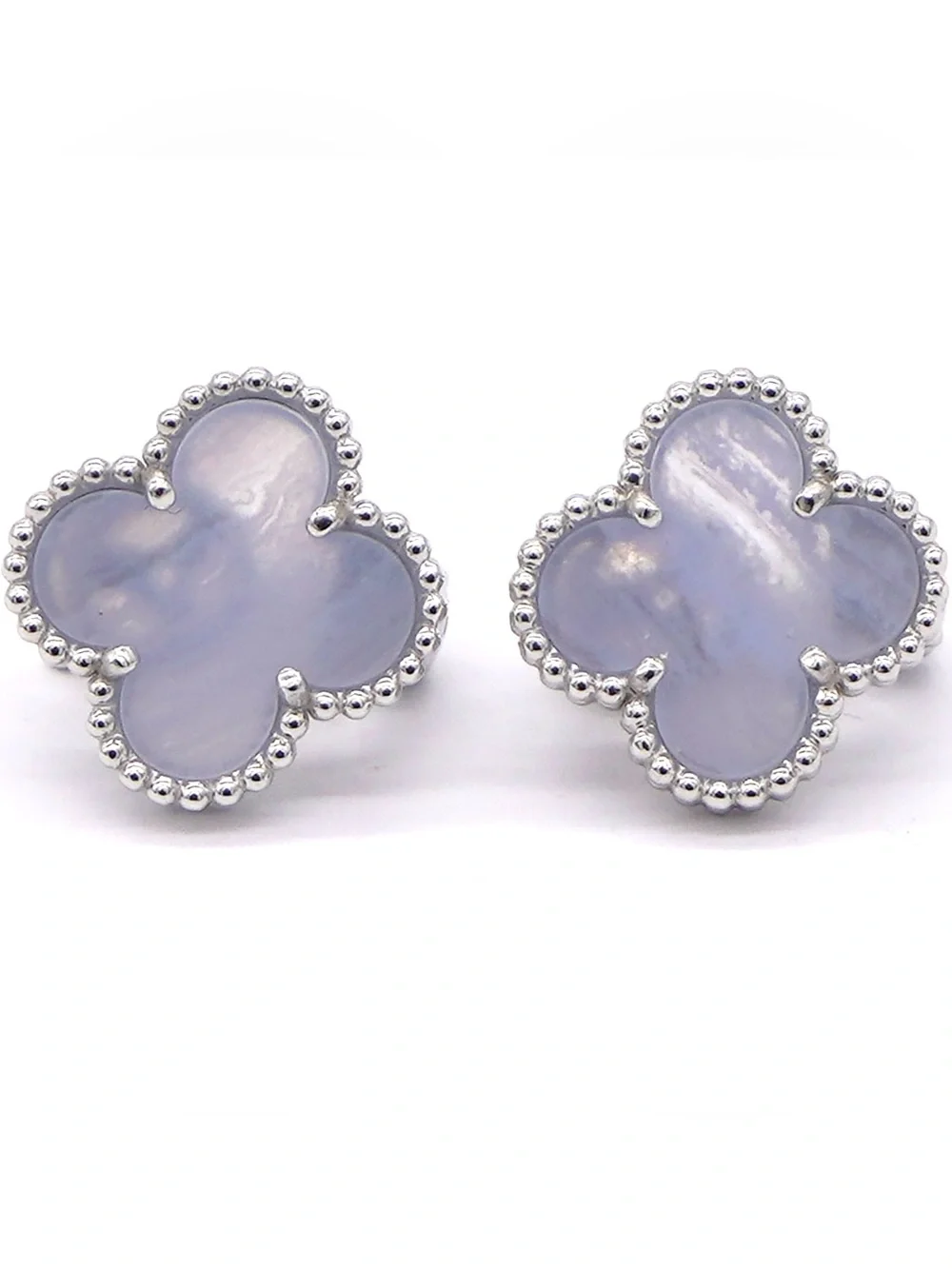 Van Cleef & Arpels chalcedony Clover Stud Earrings - Picture 5 of 15